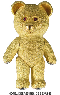 Broche «Nounours» en or jaune amati et brillant