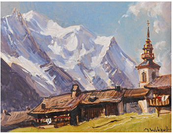 Le Mont-Blanc et l’église d’Argentières